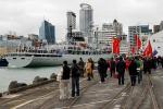 ID 6439 PLAN ZHENGHE - a training ship of the Peoples Liberation Army Navy comes alongside at Queens Wharf at the start of a five day stop-over in Auckland, New Zealand welcomed by members of the local...